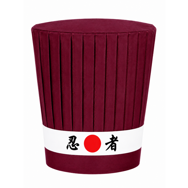 hibachi chef hat set, burgundy hibachi chef hat set, burgundy hibachi chef hat and ninja headband