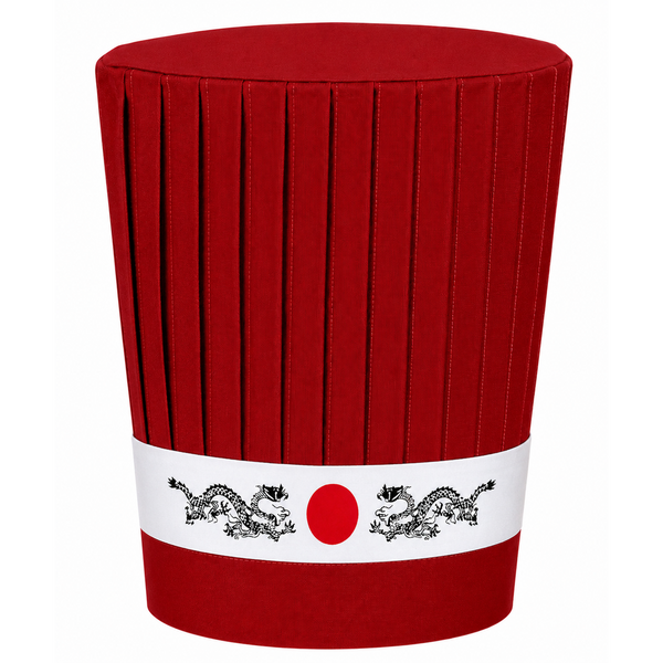 red hibachi chef tall hat set, red chef tall hat set, Hibachi chef hat set, Hibachi chef uniform