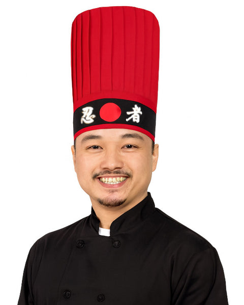 Japanese chef hat set, Hibachi chef tall hat set, gift for Hibachi chefs, Teppan Chef Uniform, Teppan chef hat set