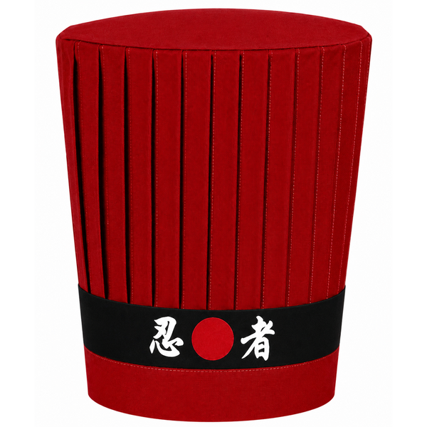 red Japanese chef hat set, Hibachi chef tall hat set, gift for Hibachi chefs, Teppan Chef Uniform, Teppan chef hat set
