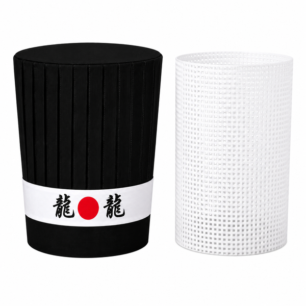 Hibachi chef hat and headband, hibachi chef tall hat, headband, hibachi chef hat set, hibachi hat set, Teppan chef hat set