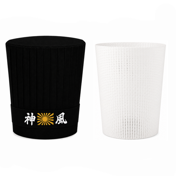 black Hibachi chef tall hat, black hibachi chef hat, hibachi chef hat and headband and hat support