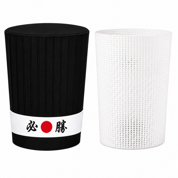 black hibachi chef tall hat sets, hibachi chef hat sets, hibachi chef hat and headband and hat support net