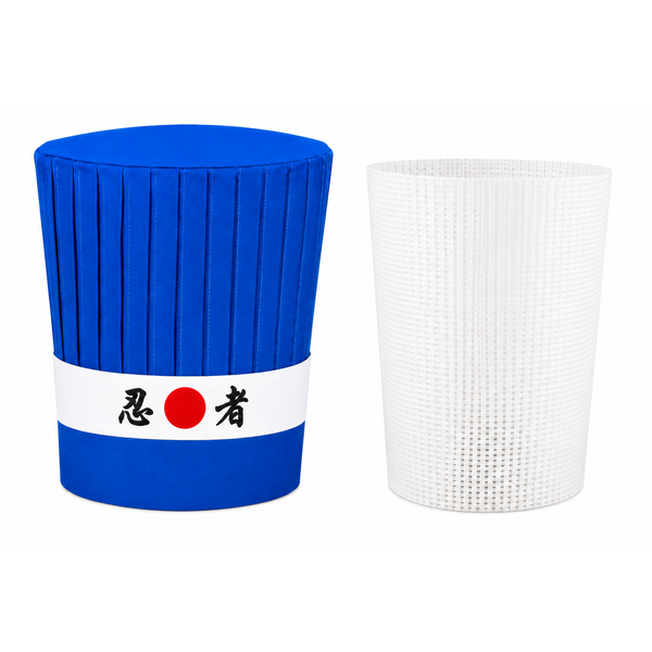 Professional Hibachi chef hat set with Japanese-style headband