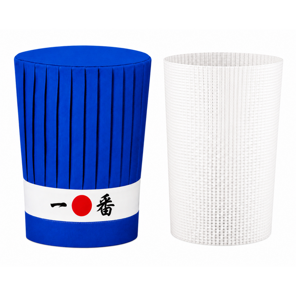 Hibachi chef tall hat, Japanese headband and plastic hat insert set