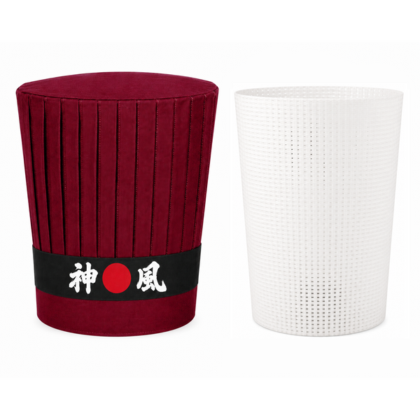 Teppanyaki chef tall hat set with Japanese headband