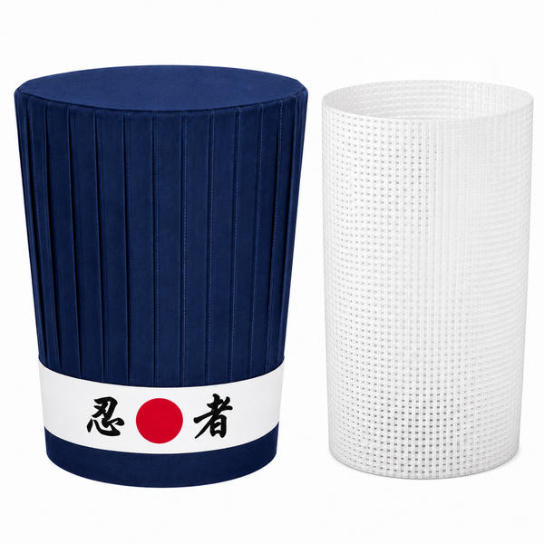 Hibachi chef tall hat, Japanese headband and plastic hat insert set