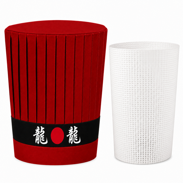Hibachi chef uniform tall hat with Japanese headband and insert