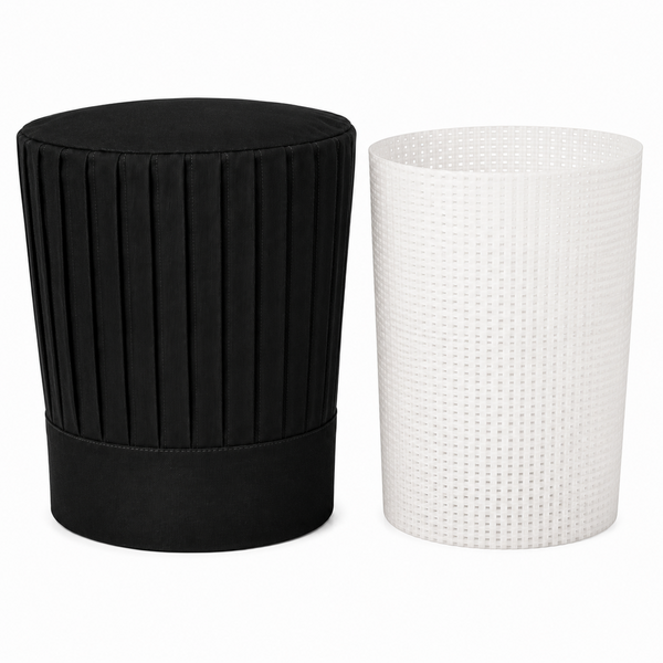 Black Tall Chef Hat with Support Insert Net | Hibachi & Teppanyaki Chef Hat