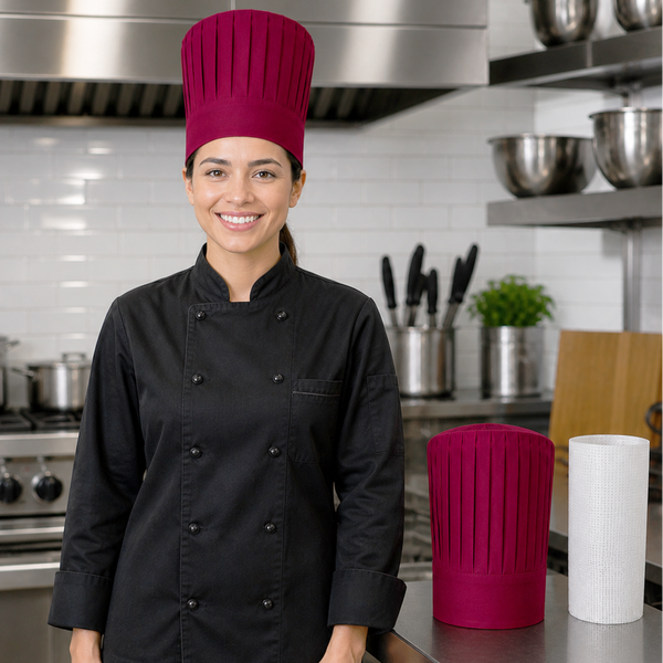 Chef hat support inserts for hibachi chef uniforms