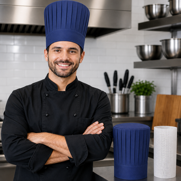 Navy blue chef hat set, Navy blue Hibachi chef hat set