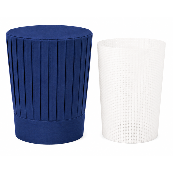 Mesh support insert net and navy-blue tall chef hat set for tall chef hats and hibachi uniforms