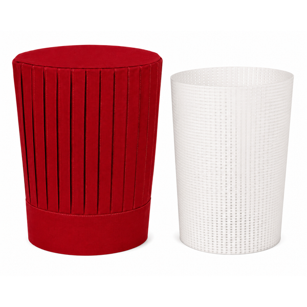 Red Tall Chef Hat with Support Insert Net for Hibachi, Teppanyaki & Restaurant Chefs