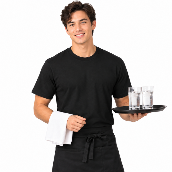 black server uniform T-shirt
