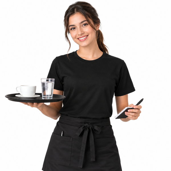 black short sleeve restaurant staff shirt