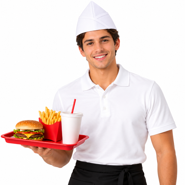 restaurant waitstaff white Garrison Hat, restaurant kitchen chef Garrison hat white