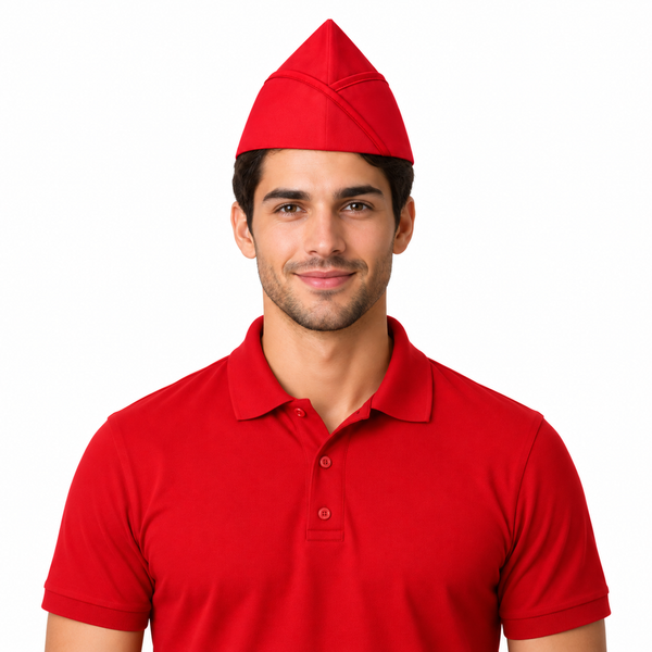 Red garrison chef hat for restaurant and Taco Place