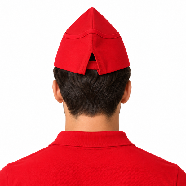 Red garrison chef hat for restaurant and food service uniforms