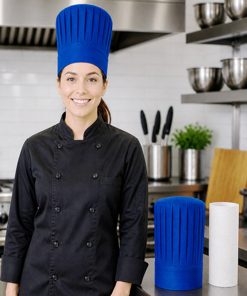 Mesh support insert for maintaining tall chef hat structure