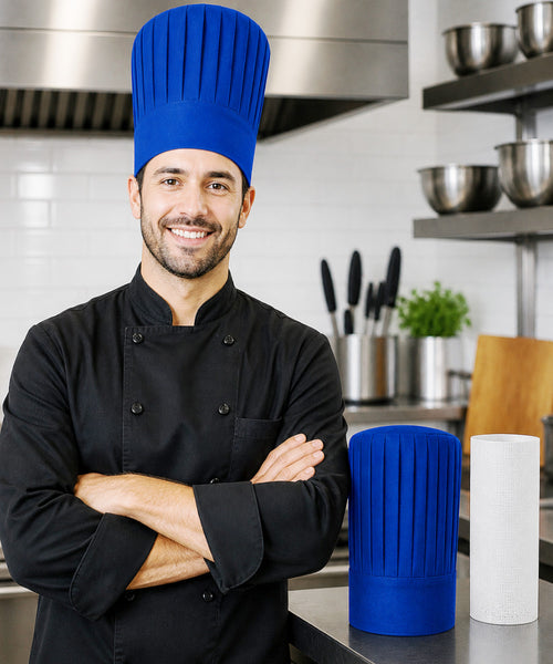 Tall chef hat support accessory for hibachi restaurant chefs