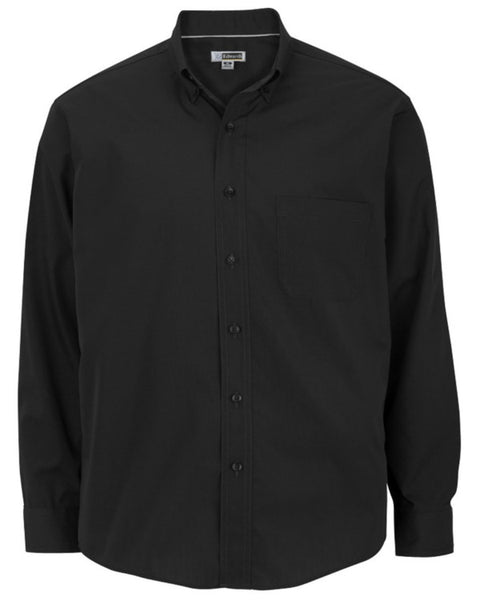 black long sleeve lightweight shirt, men's black shirt, restaurant staff lightweight poplin shirt