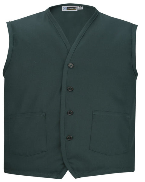 hunter green vest, hunter green server apron vest, apron vest, vest