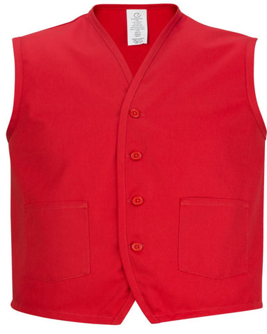 red apron vest, red vest, apron vest, vest, server apron vest