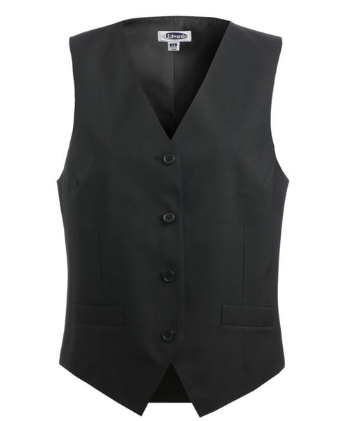 black server vest, black restaurant server vest, black vest