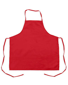 red bib apron, half bib apron, bib apron, red apron
