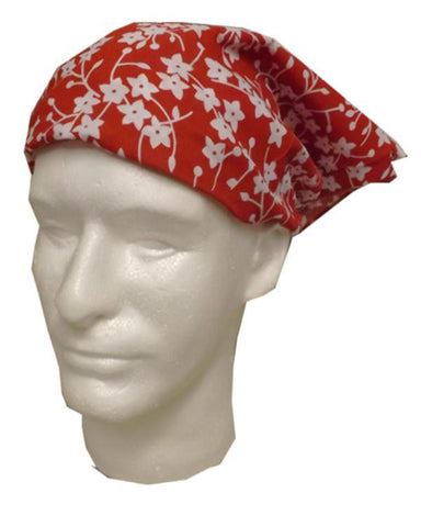 bandanna-style wrap, head wrap, flower head wrap, ladies headwrap