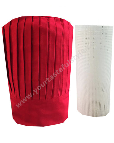 High-quality Restaurant Chef Tall Hat set Red color