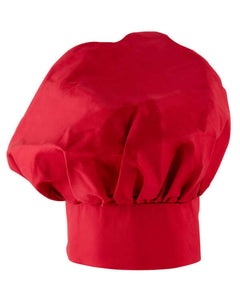adjustable poplin chef hat, poplin chef hat, red mushroom hat, red chef hat